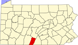 Location of Fulton County in Pennsylvania