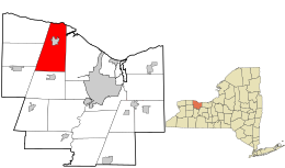 Location in Monroe County and the state of New York.