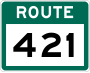 Route 421 marker