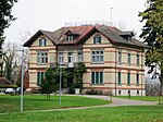 Klinik Neu-Rheinau mit Nebenbauten und Pavillonanlage mit Park