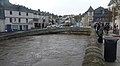 Inondations à Quimperlé : l'Isole en crue juste avant sa confluence avec l'Ellé (8 février 2014).