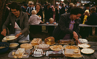 Food at the Pie Town, New Mexico fair, 1940