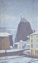 Albert Dubois-Pillet, Église Saint-Michel d'Aiguilhe sous la neige, 1890.