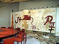 Una obra de Tàpies preside las reuniones del gobierno autonómico catalán en la Sala Tarradellas.