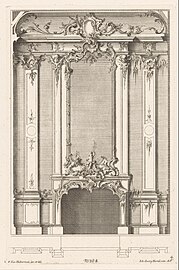 Rococo reinterpretations of the Corinthian order in an design for an interior, by Franz Xaver Habermann, 1731–1775, etching on paper, Rijksmuseum, Amsterdam, the Netherlands