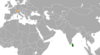 Location map for Sri Lanka and Switzerland.