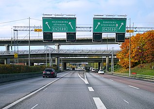 Påfart på Nybodakopplet, vy mot nordväst.