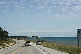 US 2 along Lake Michigan, the Top of the Lake Scenic Byway