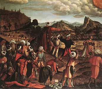 Lapidation de saint Étienne, 1520, 142 × 170 cm, tempera sur toile, Staatsgalerie (Stuttgart).