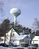 King water tower overlooking the Veterans Cottages Historic District