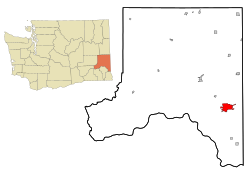The location of Pullman in Washington