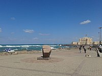 A vista da cidadela de Qaitbay a distância.