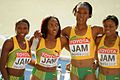 2009 World 4 × 400 m relay team with "JAM" for the Jamaican team