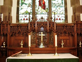View of the altar within St Luke's church