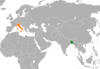 Location map for Bangladesh and Italy.