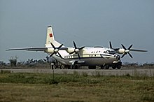 CAAC Antonov An-12 in Wattay International Airport during Laotian Civil War