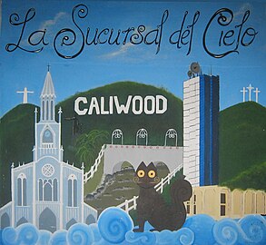 Mural with Cali's landmarks