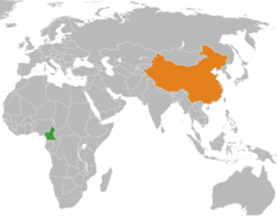 Map indicating locations of Cameroon and China