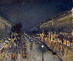 Camille Pissarro - Le Boulevard Montmartre la nuit (1898)