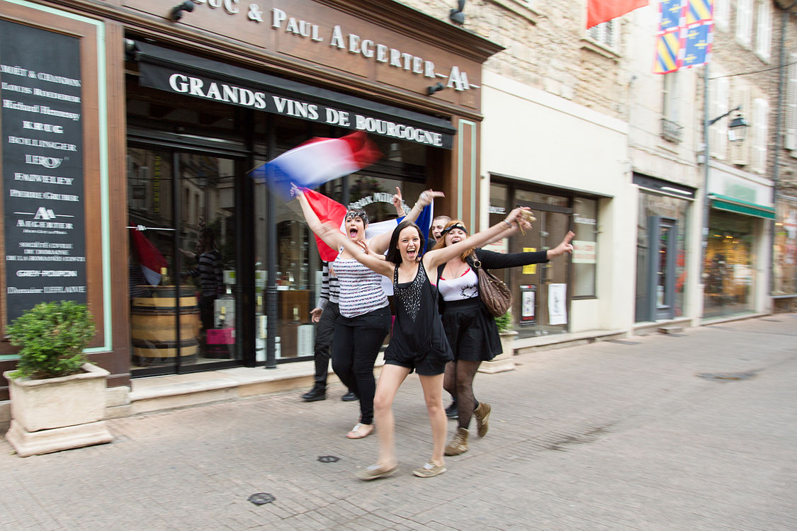 Celebrating a World Cup Victory in Beaune, France