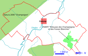 Carte en couleurs matérialisant les zones remarquables d'un territoire.