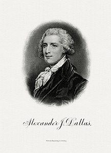 Alexander J. Dallas, by the Bureau of Engraving and Printing (restored by Godot13)
