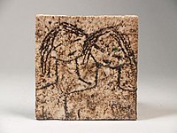 Tile with decor of two girl figures (1959)