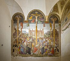 Crucifixion by Giovanni Donato da Montorfano, 1495, opposite Leonardo's Last Supper