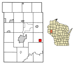 Location of Elk Mound in Dunn County, Wisconsin.