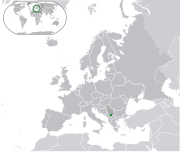 Map showing Kosovo in Europe