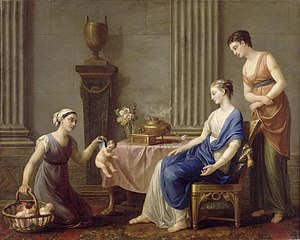 Joseph-Marie Vien, la Marchande d'Amours, 1763, musée national du château de Fontainebleau