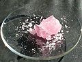 Pink hydrated (with water) manganese (II) chloride