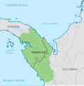 Image 4Map of the Darién Gap at the border between Colombia and Panama (from List of transcontinental countries)