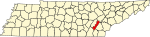 State map highlighting Meigs County