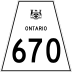Highway 670 marker