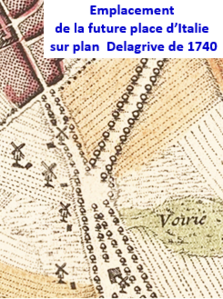 Le site vers 1750.