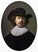 Rembrandt in 1632, when he was enjoying great success as a fashionable portraitist in this style. Burrell Collection, Glasgow.[21]