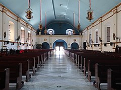 Saint William's Cathedral Laoag inside facing exit