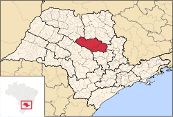Location of the Mesoregion of Araraquara