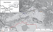 Sites of the Kokel culture, just north of the frontier with Mongolia