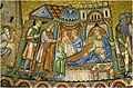 This mosaic in the Venetian Basilica di San Marco shows a midwife presenting the newborn Ephraim to Joseph. Aseneth and Manasseh are also present.[24]