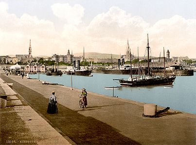 The harbour of Dún Laoghaire in circa 1895, by the Detroit Publishing Company (restored by by Adam Cuerden)