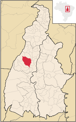 Localização de Dois Irmãos do Tocantins no Tocantins