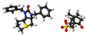 Ball-and-stick models of the component ions of trimetaphan camsilate