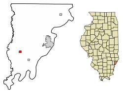 Location of Bellmont in Wabash County, Illinois.