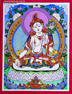 The Buddhist deity Tara is often depicted with white skin.