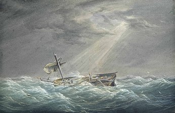 William Joy, Shipwreck, the sun breaking through the clouds after the storm (1859)