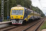 An electric multiple unit train at Babīte railway station in Riga, Latvia, in 2015