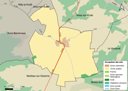 Carte de l'occupation des sols de la commune.