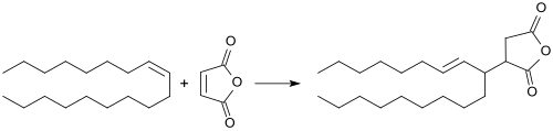 Synthesis of ASA from maleic anhydride and alkene.